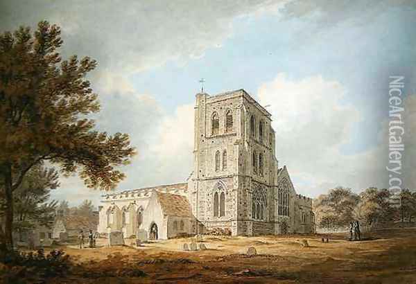The Parish Church of St Martin Herne Kent Oil Painting - Thomas Hearne