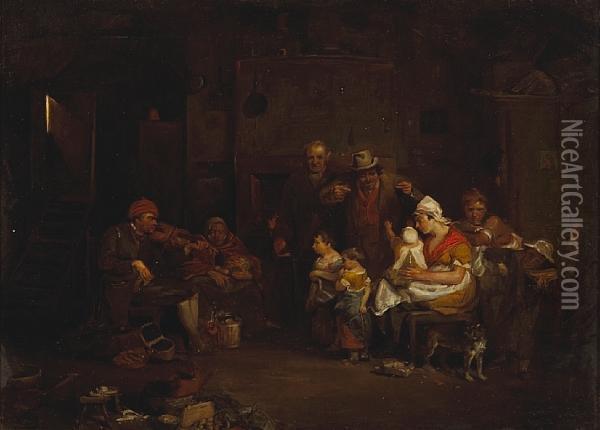 The Blind Fiddler Oil Painting - Sir David Wilkie