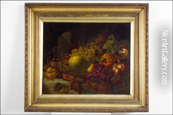 Hedelmaasetelma (stilleben Med Frukt) Oil Painting - Henry (John Henry) Robinson