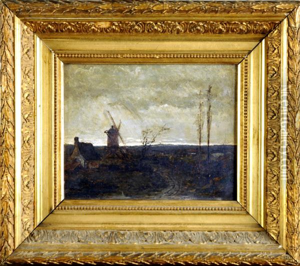 Paysage Avec Moulin Oil Painting - Jean De La Hoese