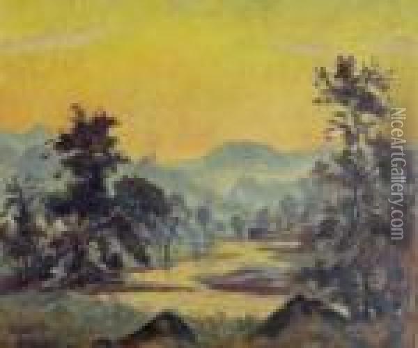 Landscape In Yellow Oil Painting - Louis Michel Eilshemius