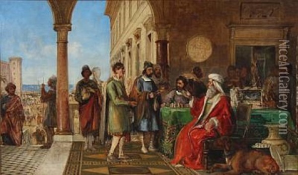 Biblical Parable, Matthew 25, 14-30, The Entrusted Money Oil Painting - Wilhelm Nicolai Marstrand