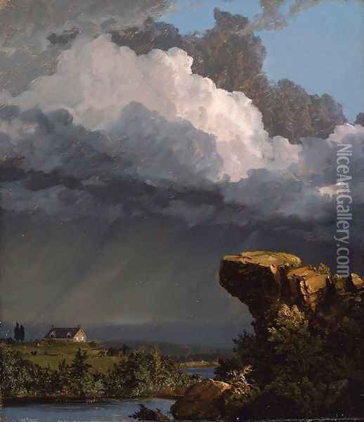 A Passing Storm Oil Painting - Frederic Edwin Church
