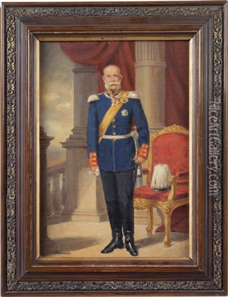 Kaiser Franz Joseph I. In Preussischer Uniform Oil Painting - Joseph Eugen Hoerwarter
