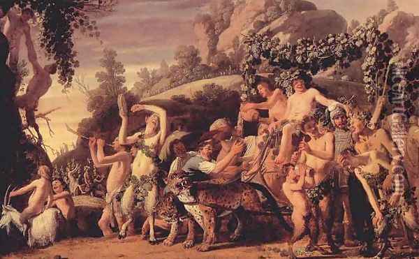 Triumph of Bacchus 1624 Oil Painting - Claes Cornelisz Moeyaert