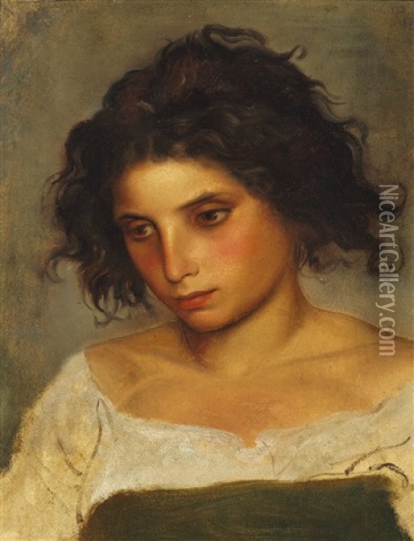 An Italian Girl Oil Painting - Lorenz Frolich