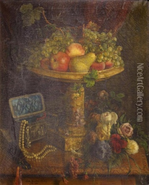 Nature Morte Aux Fruits D'automne Oil Painting - Emilie Humbert-Soulary