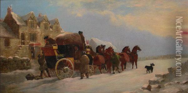 'the Hero Coach' - Summer & Winter Oil Painting - John Charles Maggs
