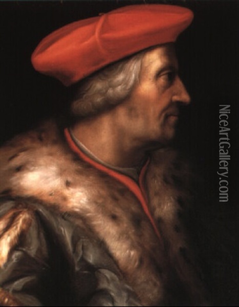 Portrait Of Cardinal Robert Pucci Oil Painting - Cristofano di Papi dell' Altissimo
