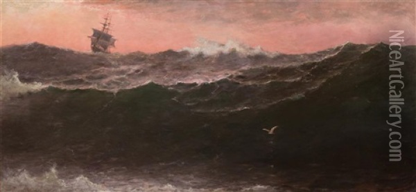 On The High Seas Oil Painting - William Formby Halsall