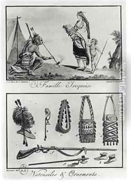 Iroquois family arms and ornaments Oil Painting - Jacques Grasset de Saint-Sauveur