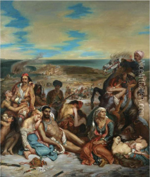 The Massacre Of Chios Oil Painting - Eugene Delacroix