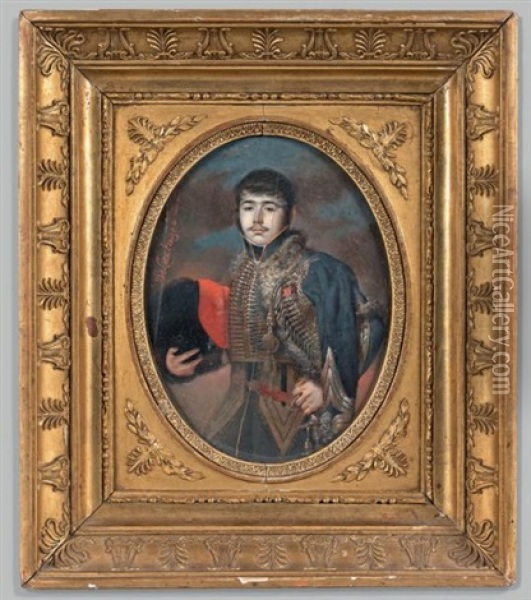 Portrait De Prosper Massena, Prince D'essling Oil Painting - Jean Edme Pascal Martin Delacluze