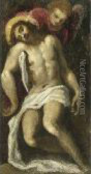 Compianto Sul Cristo Morto Oil Painting - Acopo D'Antonio Negretti (see Palma Giovane)