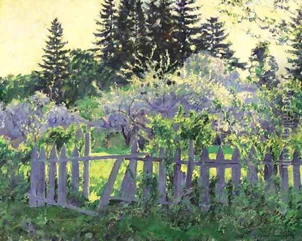 Garden with Lilacs Oil Painting - Sergey Arsenievich Vinogradov