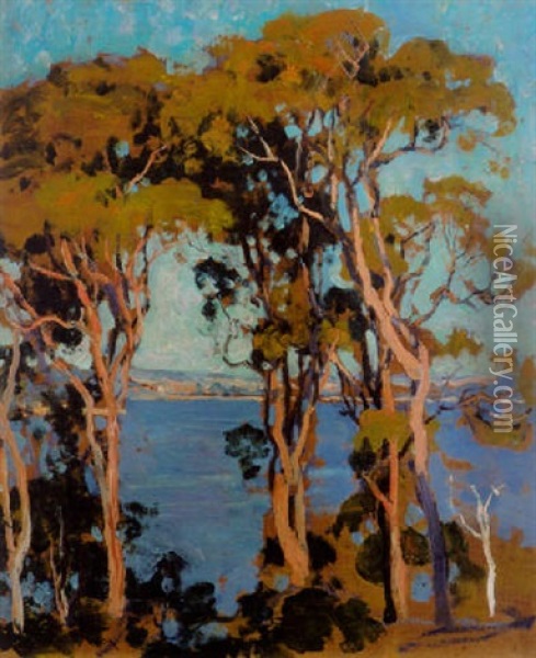 Gum Trees At Cremorne Oil Painting - Emanuel Phillips Fox