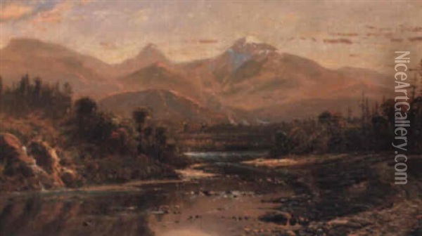 Autumn Mountain Landscape Oil Painting - Edmund Darch Lewis