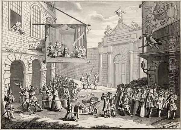 Masquerades and Operas Burlington Gate from The Works of Hogarth Oil Painting - William Hogarth