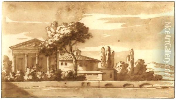 View Of San Stefano Rotondo, Rome Oil Painting - Jacob Van Der Ulft
