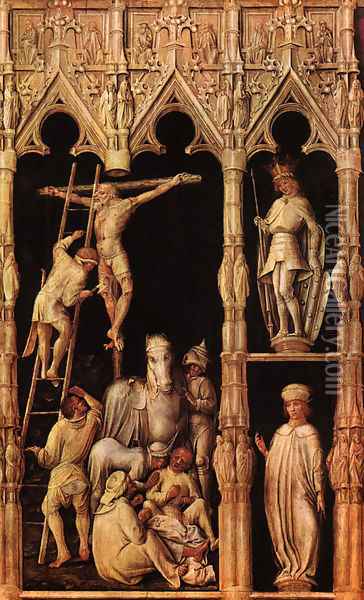 Crucifixion (detail from right side) 1440-45 Oil Painting - Master of the Tegernsee Passion