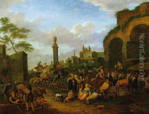 Roemisches Capriccio Oil Painting - Peeter van Bredael