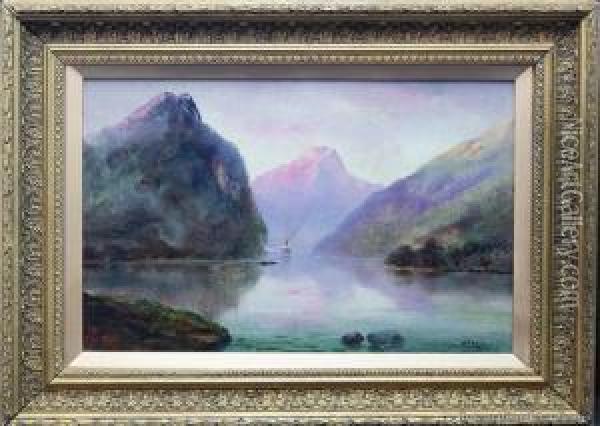 Evening Skipper Cove, Smith Sound Oil Painting - James Peele