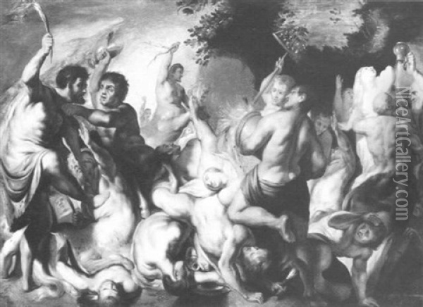 Die Schlacht Zwischen Lapithen Und Kentauren Oil Painting - Jacob Jordaens