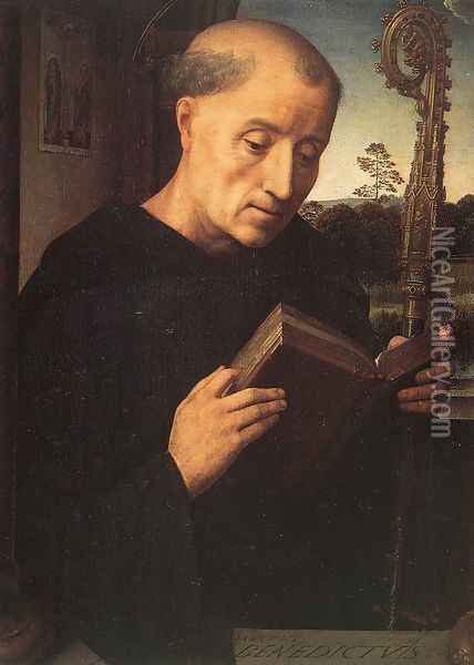 Portinari Triptych (left wing) 1487 Oil Painting - Hans Memling