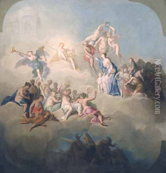 The Triumph of the Arts Oil Painting - Domenico Corvi