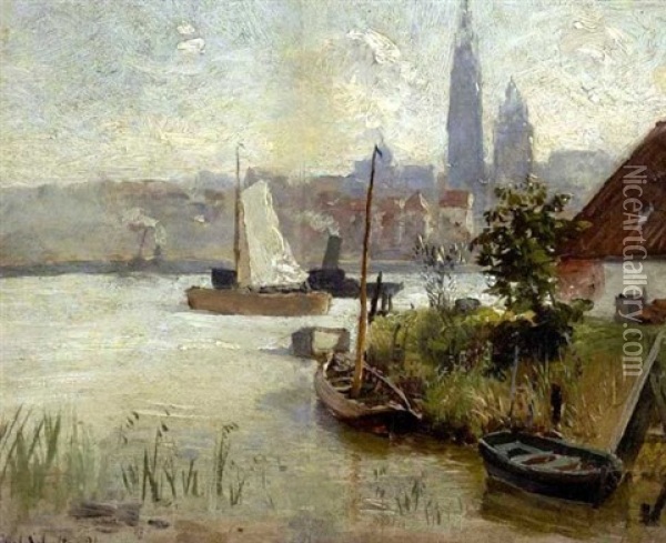 Antwerpen Von St. Anneken Aus Gesehen Oil Painting - Karl Schultze