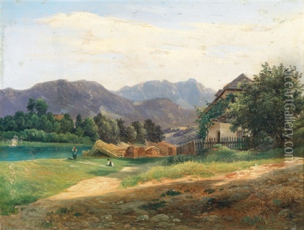 Gebirgslandschaft Oil Painting - Wilhelm Steinfeld