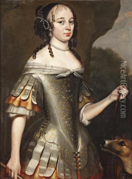 Portrait De Femme En Diane Oil Painting - Willem van Honthorst