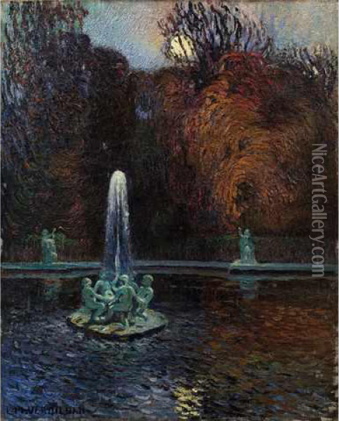 :le Jardin De La Fontaine Oil Painting - Louis-Mathieu Verdilhan