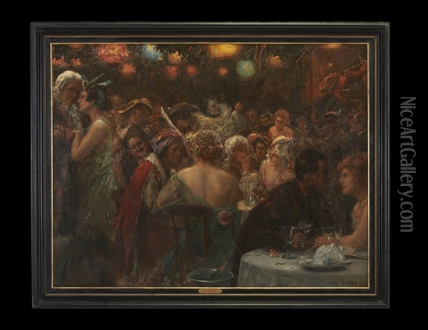 The Costume Ball Oil Painting - Max Friedrich Rabes