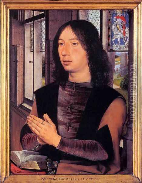 Diptych of Maarten Nieuwenhove (right panel) Oil Painting - Hans Memling