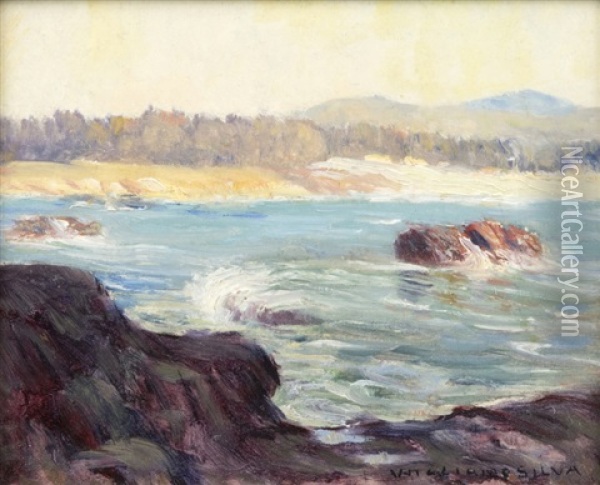 Carmel Shore Oil Painting - William Posey Silva