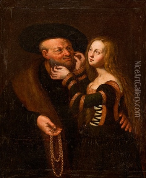 Das Ungleiche Paar Oil Painting - Lucas Cranach the Elder