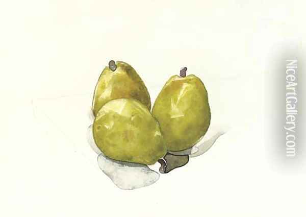 Three Pears Oil Painting - Charles Demuth