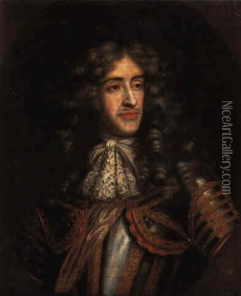 Portrait Of James, Duke Of York As Lord High Admiral Oil Painting - Henri Gascars