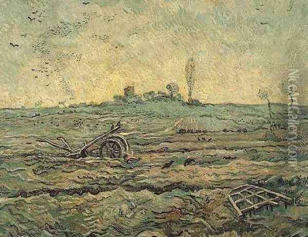 The Plough And The Harrow (after Millet) Oil Painting - Vincent Van Gogh