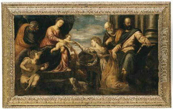 The Mystic Marriage Of Saint Catherine Oil Painting - Paolo Veronese (Caliari)