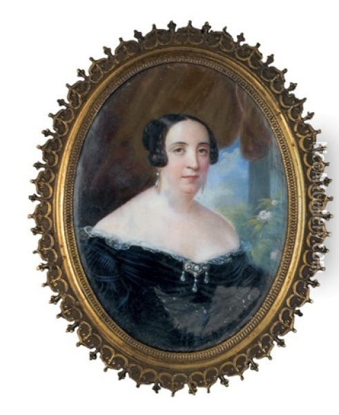 Portrait De Mlle George Oil Painting - Jules Vernet