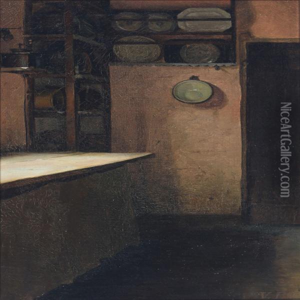 Interior From A Scullery Oil Painting - Gustav Vilhelm Blom