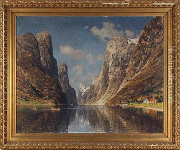 Sommerlicher Fjord Oil Painting - Adelsteen Normann