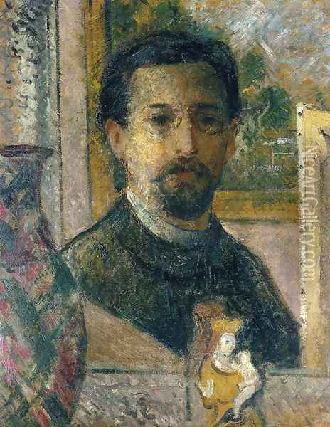 Self Portrait with Statuette Oil Painting - Gustave Loiseau