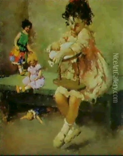 Le Quatto Bambole Oil Painting - Vincenzo Irolli