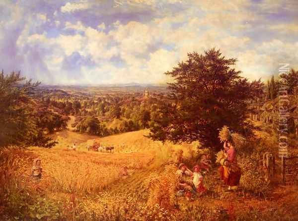 Harvest Time Oil Painting - George William Mote
