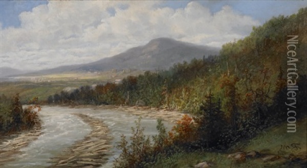 Untitled (riverbank) Oil Painting - William Charles Anthony Frerichs