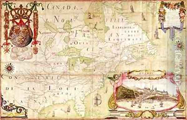 Map of Canada from Carte de lAmerique Septentrionale Oil Painting - Jean Baptiste Louis Franquelin
