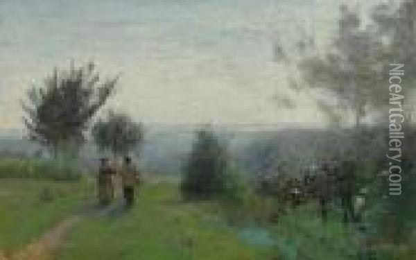 L'aube Printanniere Oil Painting - Jean-Baptiste-Camille Corot